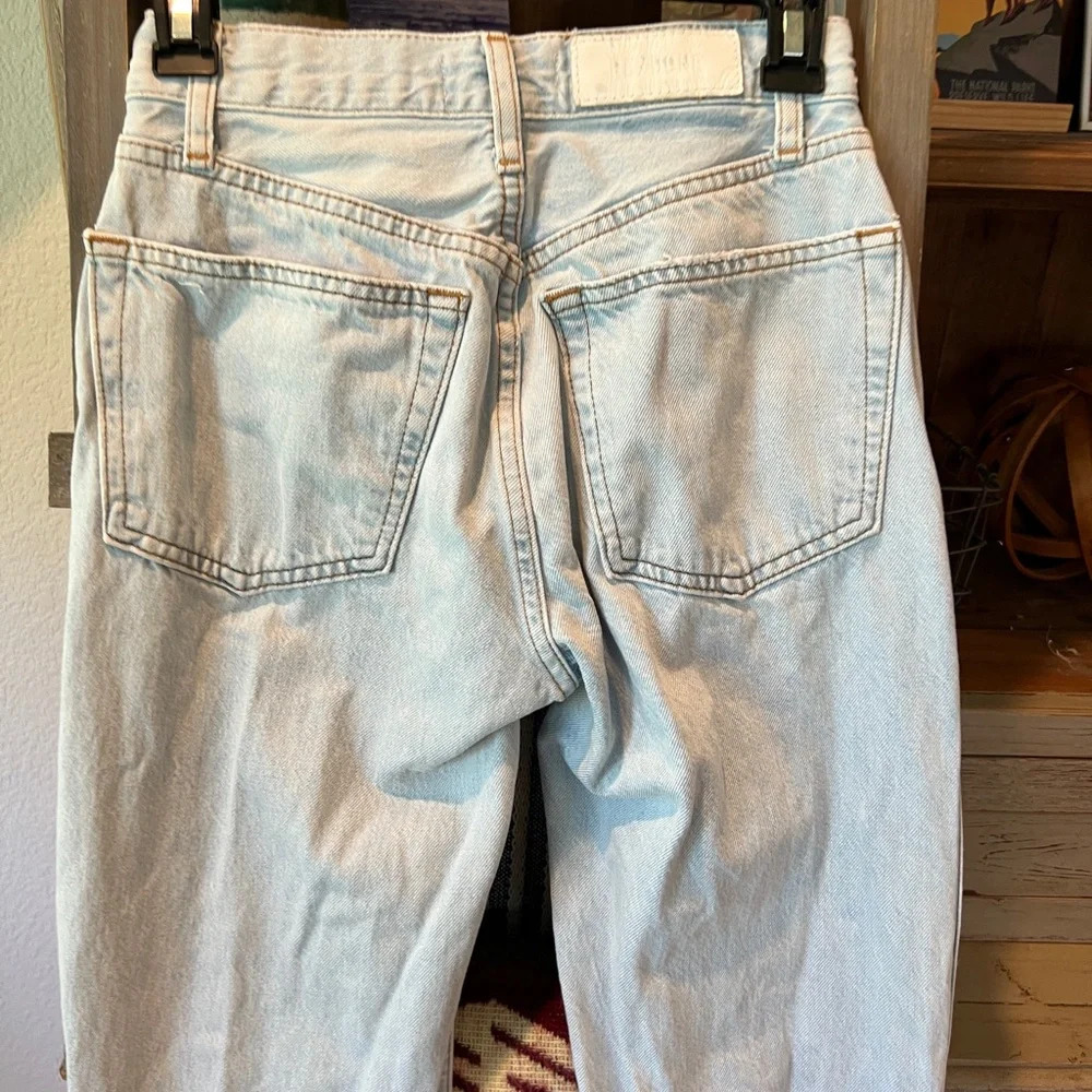 Re/Done 90s high rise loose jeans in bleach destroy size 23 - Picture 8 of 15